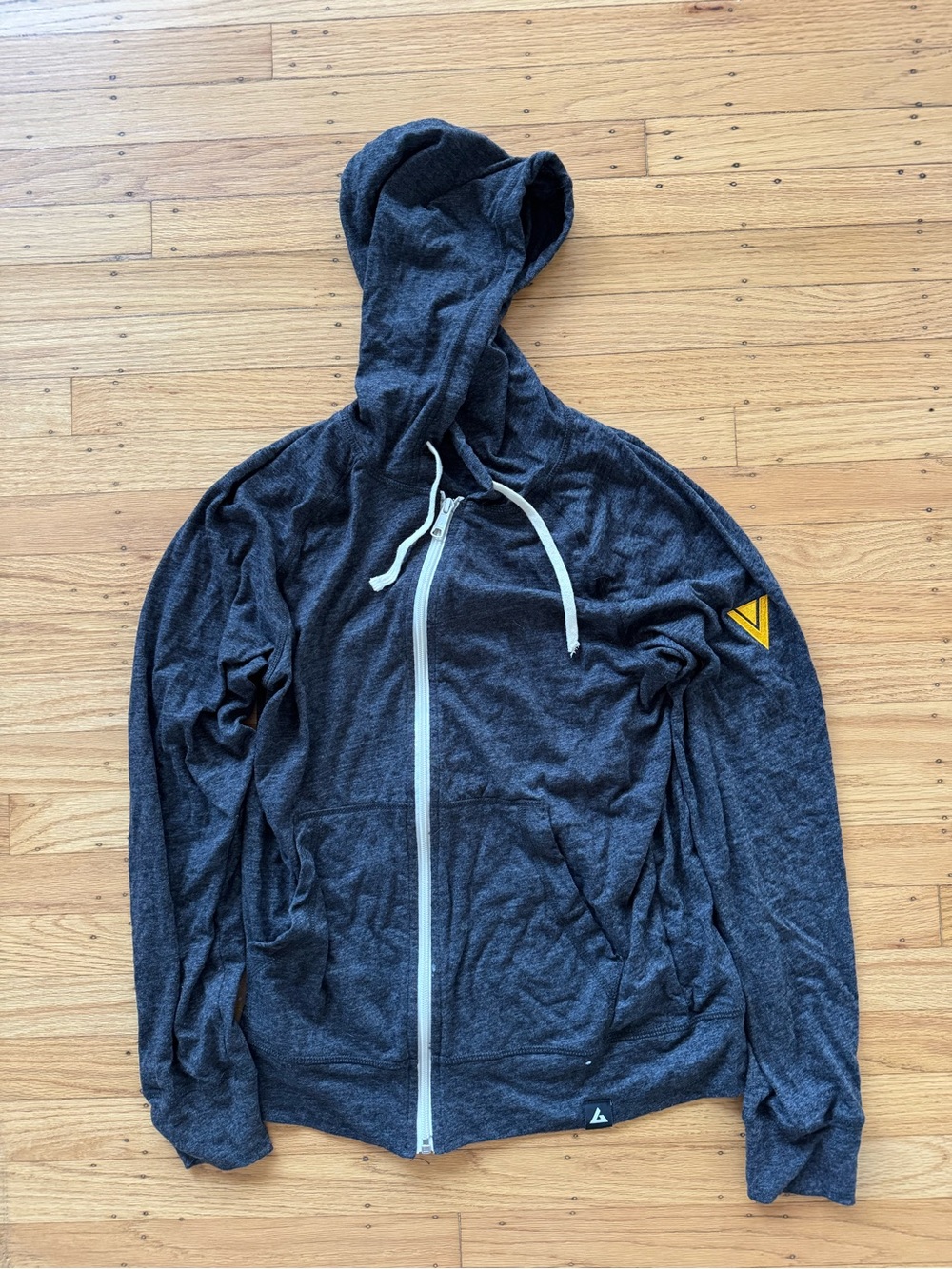 American Giant Men's Small Full Zip Hooded Hoodie w/ Pockets Gray - EUC